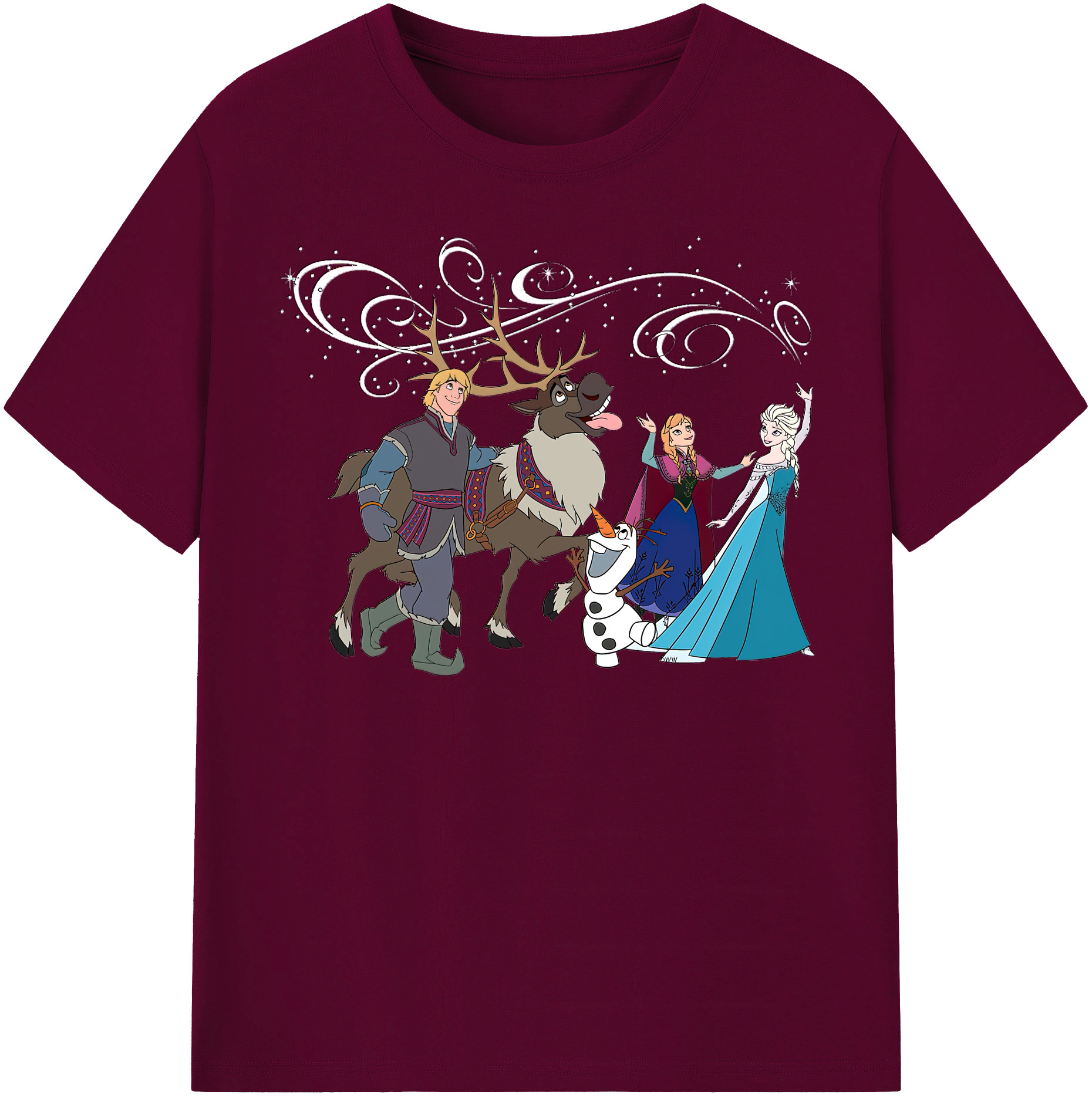 （画像用） アナと雪の女王 アンナ エルサ Frozen Anna Elsa レディースカジュアルプリントTシャツ（綿100％）